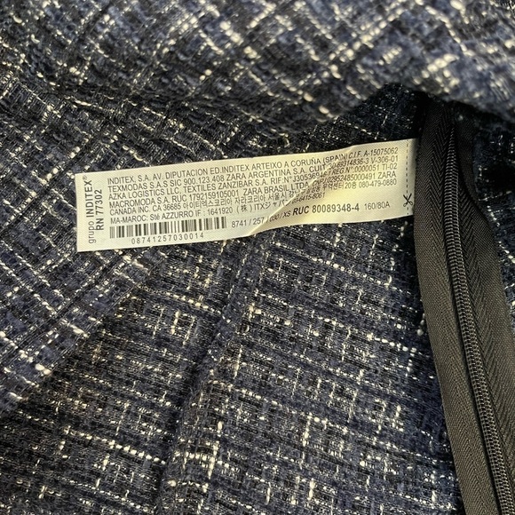 NWT Zara Tweed Peplum Off the Shoulder Top Size XS - Picture 4 of 7